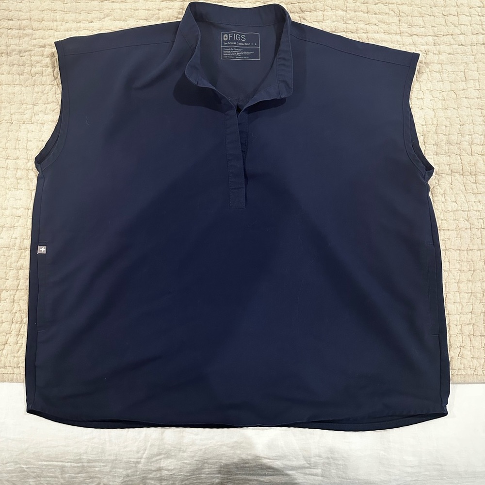Navy Blue Fig Scrub Top